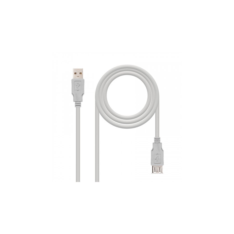Nanocable CABLE USB 2.0, TIPO A/M-A/H, BEIGE, 1.0M