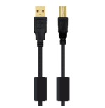 NANOCABLE  CABLE USB 2.0 IMPRESORA HQ CON FERRITA, TIPO A/M-B/M, NEGRO, 2.0 M (10.01.1202)