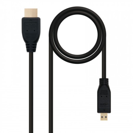 21554-Nanocable HDMI, 0.8m cable HDMI 0,8 m HDMI tipo A (Estandar) HDMI tipo D (Micro) Negro