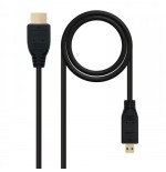 21554-Nanocable HDMI, 0.8m cable HDMI 0,8 m HDMI tipo A (Estandar) HDMI tipo D (Micro) Negro