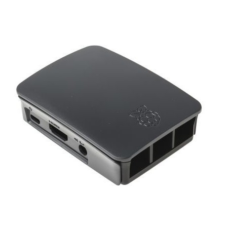 21603-RASPBERRY CAJA PARA RASPBERRY OFICIAL PI 3,  NEGRO, GRIS (9098138)
