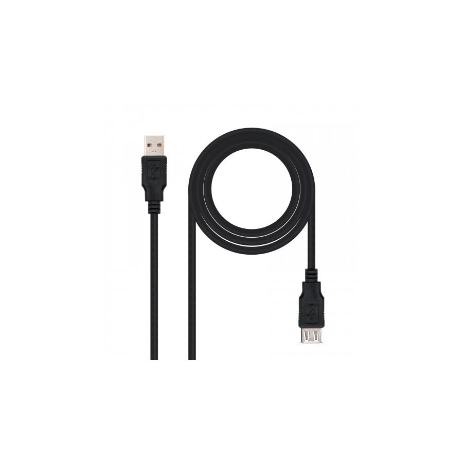 21889-Nanocable CABLE USB 2.0, TIPO A/M-A/H, NEGRO, 3.0 M