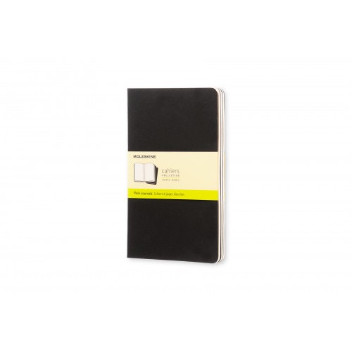 21923-SET DE 3 LIBRETAS CAHIER NEGRAS L (13X21CM) LISAS MOLESKINE QP318