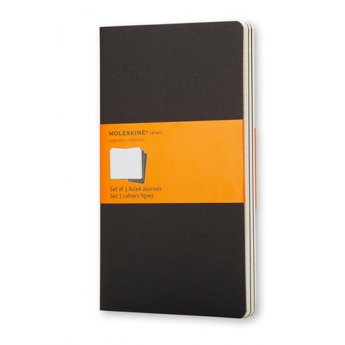 21925-SET DE 3 LIBRETAS CAHIER NEGRAS L (13X21CM) RAYAS MOLESKINE QP316