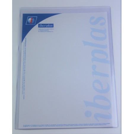 2203-CAJA 50 FUNDAS FORMATO FOLIO "U" PORTADOCUMENTOS  PVC CRISTAL 150 MICRAS IBERPLAS 84Q50
