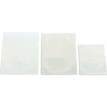 2204-CAJA 50 DOSSIER FORMATO FOLIO  "L" C/UNERO PVC CRISTAL 150 MICRAS IBERPLAS 24950