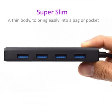 22206-Ewent EW1136 hub de interfaz USB 3.2 Gen 1 (3.1 Gen 1) Type-A 480 Mbit/s Negro