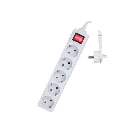 22207-Ewent EW3955 base multiple 1,5 m 5 salidas AC Interior Blanco