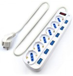 22210-Ewent EW3932-3M limitador de tension 6 salidas AC Blanco