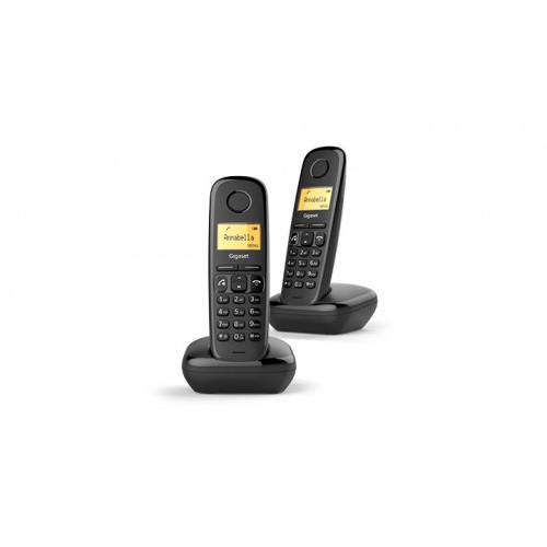22226-Gigaset A270 Duo Telefono DECT Identificador de llamadas Negro