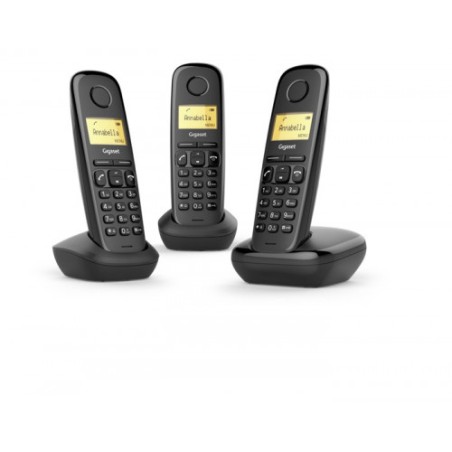 22227-Gigaset A170 Trio Telefono DECT/analogico Negro Identificador de llamadas