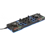 22397-Hercules Starlight Mesa de mezclas con opcion de realizar scratch conectando un CDJ 2 canales Negro