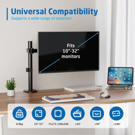 22520-EWENT SOPORTE DE MESA PARA MONITOR  HASTA 34" CARGA MAXIMA 9KG.