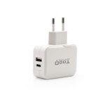 22536-TooQ Cargador de Pared doble puerto USB-C + USB A, 27W
