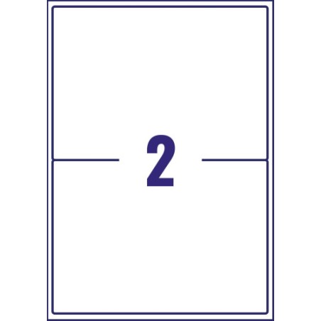 2256-PAQUETE 15 HOJAS ETIQUETAS BLANCAS PARA PAQUETES IMPRESORAS LASER 199,6X143,5 MM AVERY L7168-15