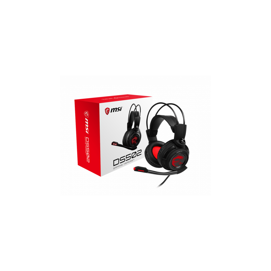 MSI DS502 Auriculares Diadema Negro, Rojo