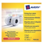 2274-PACK 10 ROLLOS DE ETIQUETAS BLANCAS-DESPEGABLES DE 1 LINEA-1.500 ETIQUETAS 12X26MM POR ROLLO AVERY PLR1226
