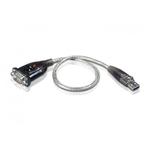 22769-Aten UC232A1-AT adaptador de cable USB RS-232 Negro, Metalico