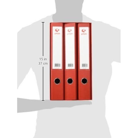 22780-MODULO 3 CARPETAS 2 ANILLAS 40 MM ROJO FOLIO 290X350X180 GRAFOPLAS 7284351