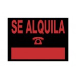 22784-CARTEL "SE ALQUILA" 350X250 MM PVC NEGRO ARCHIVO 2000 6168 NE