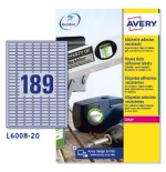 22821-Avery Etiquetas plateadas de poliester 25.4 x 10 mm