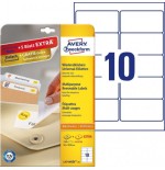 2283-PAQUETE 25 HOJAS ETIQUETAS DESPEGABLES ECOLOGICAS, CERTIFICADAS FSC-IMPRESORAS LASER-96X 50,8 MM AVERY L4744REV-25