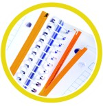 22846-CUADERNO FIRST CLASS A4 TAPA NEGRA FORRADA MICROPERFORADO 120H 100GR 4 TALADROS 5X5 BANDA 5 COLORES PACSA 16029