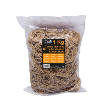 22979-BOLSA 1 KG. GOMAS ELASTICAS No 90 DE 9 CM. LARGO OFFICE CLUB 320429