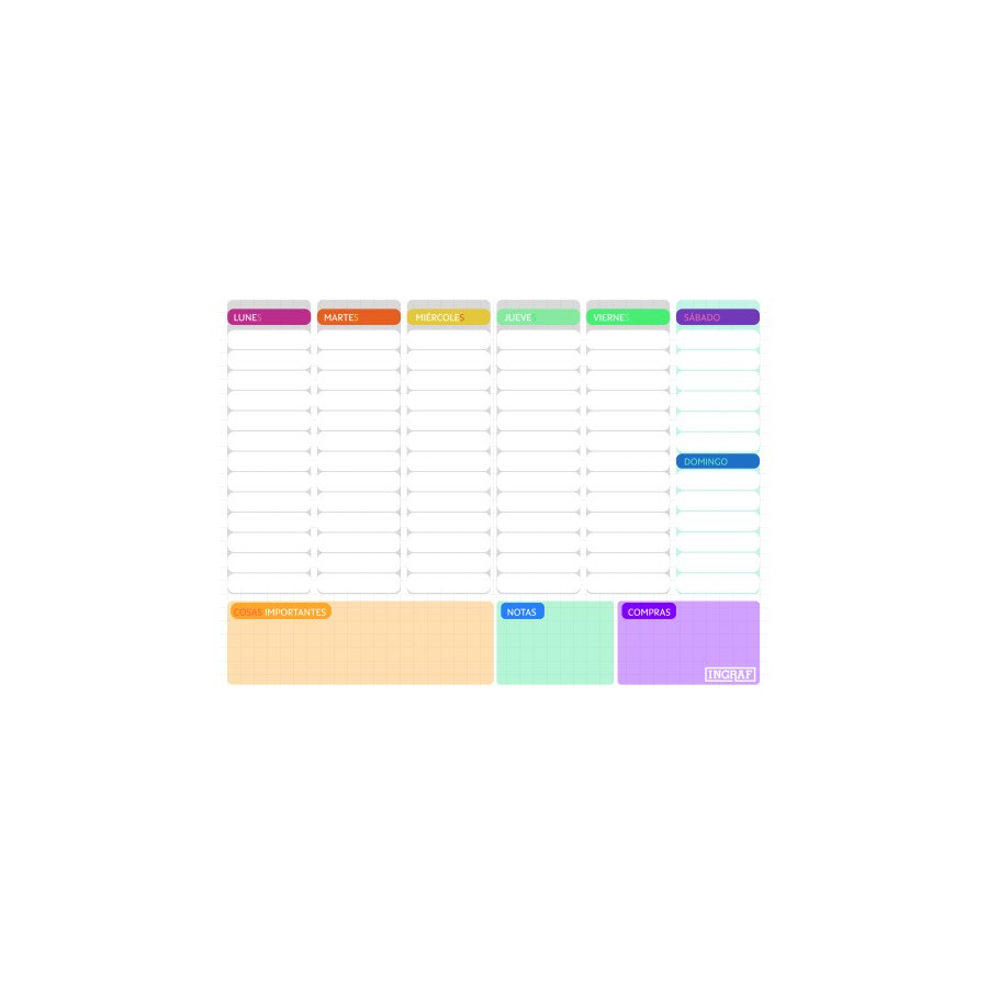 23016-PLANIFICADOR SEMANAL ENCOLADO A4 INGRAF 350988
