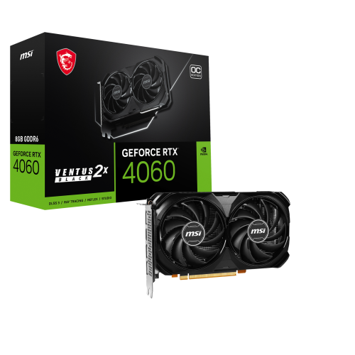 MSI GEFORCE RTX 4060 VENTUS 2X BLACK 8G OC tarjeta grafica NVIDIA 8 GB GDDR6