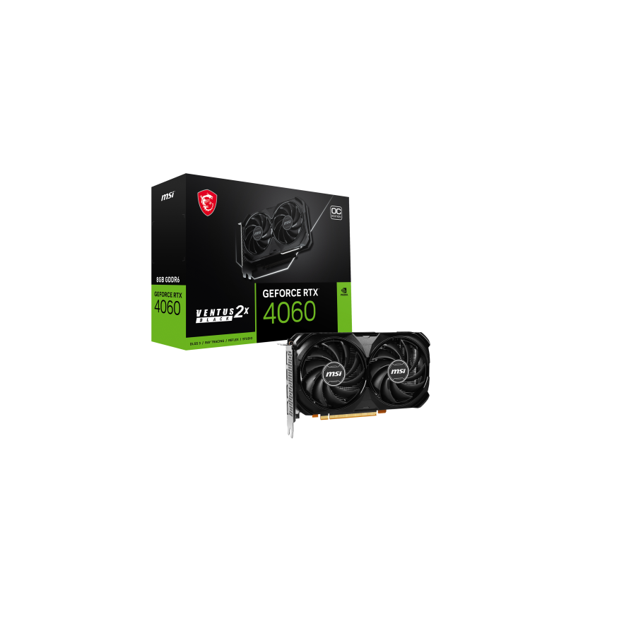 MSI GEFORCE RTX 4060 VENTUS 2X BLACK 8G OC tarjeta grafica NVIDIA 8 GB GDDR6