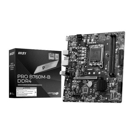 PLACA MSI PRO B760M-B DDR4,INTEL,1700,B760,2DDR4,128GB,HDMI,4SATA+1M.2,4USB3.2,GBLAN,MATX