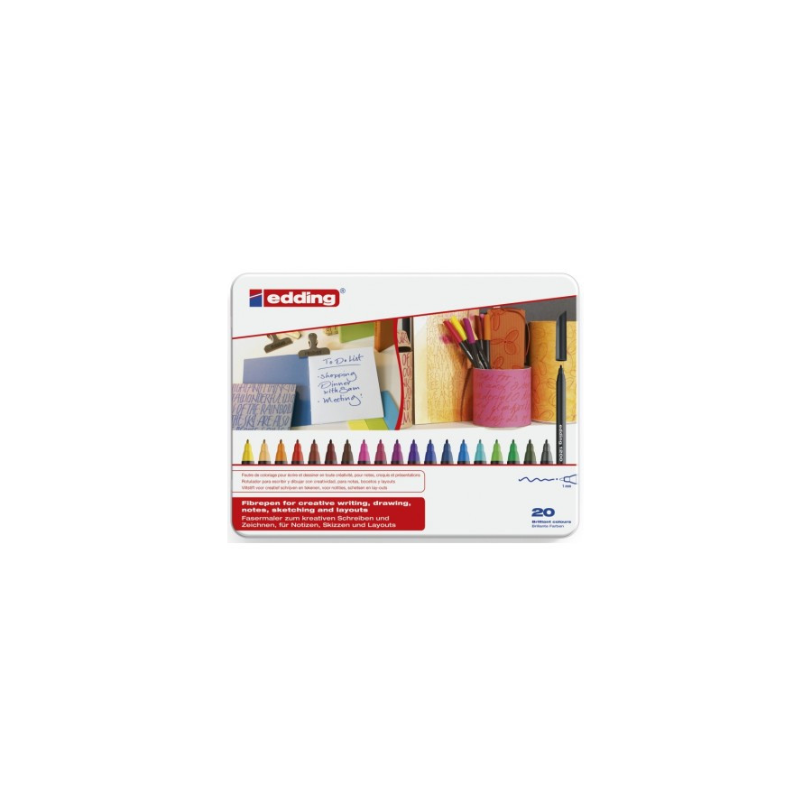 23109-ESTUCHE 20 ROTULADORES PUNTA FINA 1200 SURTIDOS 0.5-1MM EDDING 1200-20-S