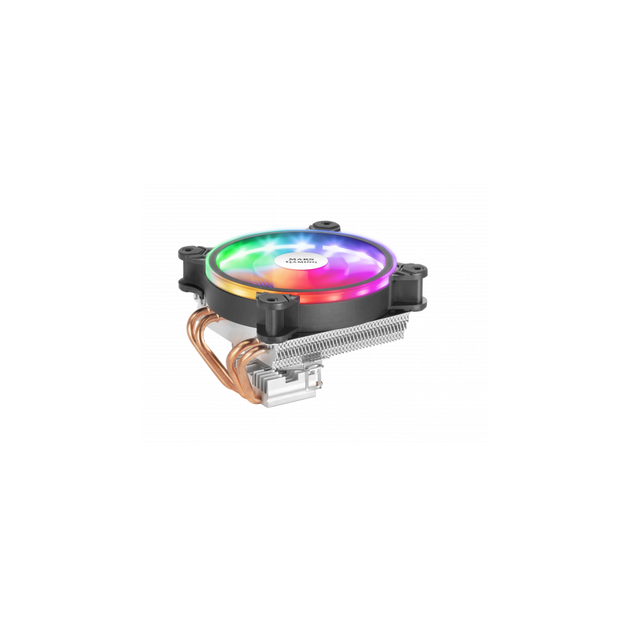 MARS GAMING MCPU220 CPU COOLER, ARGB 12CM PWM FAN, 4X HEATPIPE, 140W, BLACK