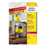 2315-PAQUETE 8 HOJAS ETIQUETAS AMARILLAS DE POLIESTER-IMPRESORAS LASER-210 X 297 MM AVERY L6111-8