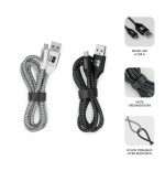 23151-SUBBLIM PACK 2 CABLES USB A MICRO USB (2.4A) 1M BLACK/SILVER