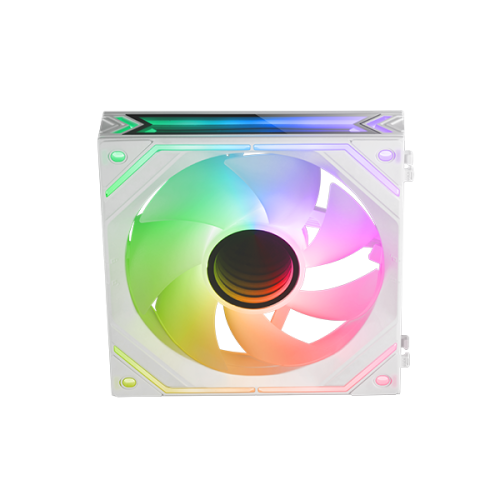 MARS GAMING MF-LINKFINITY, 120MM PWM MODULAR FAN, LINKFINITY CONTACT SYSTEM, INFINITY MIRROR ARGB 360o, WHITE