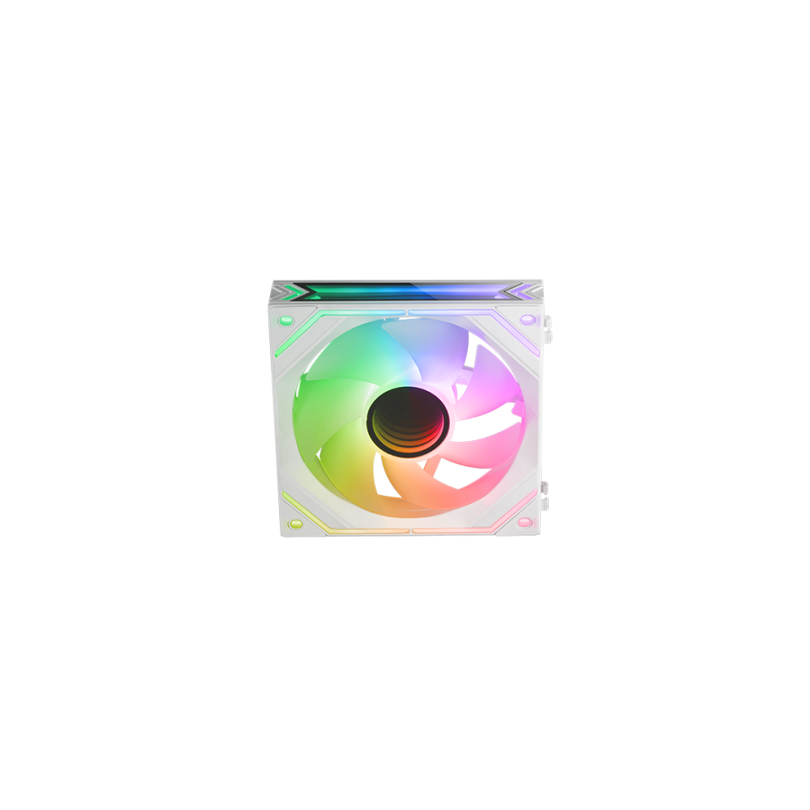 MARS GAMING MF-LINKFINITY, 120MM PWM MODULAR FAN, LINKFINITY CONTACT SYSTEM, INFINITY MIRROR ARGB 360o, WHITE