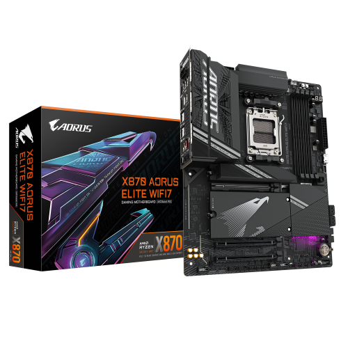 23321-GIGABYTE Placa base X870 A ELITE WIFI7 - Compatible con CPUs AMD Ryzen 9000, VRM de 16+2+2 fases, hasta 8000MHz DD