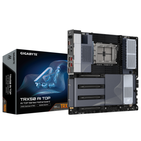 PLACA GIGABYTE TRX50 AI TOP,AMD,STR5,TRX50,8DDR5,2TB,DP,4SATA6+3M.2,1LAN10GB+LAN2x10GB+WIF7+BT5.3,6USB3.2+2USB4,E-ATX