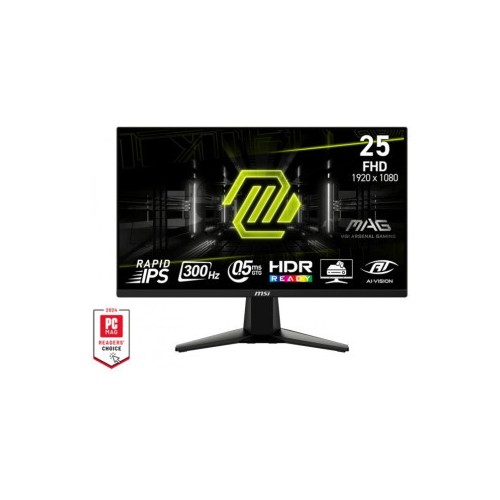 MSI MONITOR MAG 255XF. 24.5" IPS PLANO. 1920X1080 . 300HZ. NEGRO