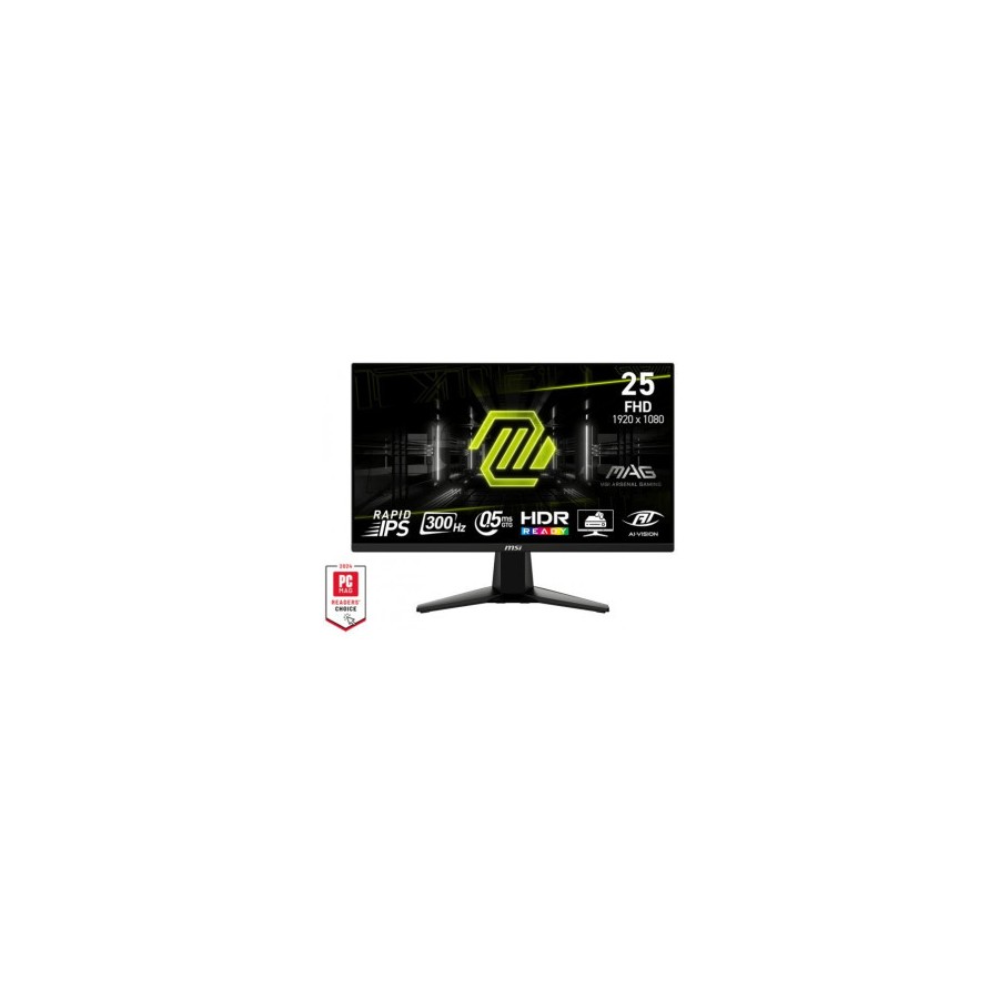 MSI MONITOR MAG 255XF. 24.5" IPS PLANO. 1920X1080 . 300HZ. NEGRO