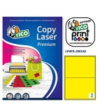 CAJA 70 HOJAS ETIQUETAS AMARILLO FLUORESCENTE CON ESQUINAS REDONDAS-LASER/INYECCION DE TINTA/FOTOCOPIADORAS-200X142 MM TICO LP4F