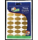 2387-PAQUETE 10 HOJAS ETIQUETAS SATINADAS ORO 36X19 MM TICO E-GL-3619
