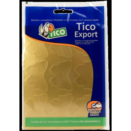 2390-PAQUETE 10 HOJAS ETIQUETAS SATINADAS ORO 48X36 MM TICO E-GL-4836