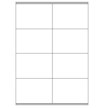 2401-CAJA 100 HOJAS ETIQUETAS BLANCAS CON MARGENES-LASER/INYECCION DE TINTA/FOTOCOPIADORAS-105X72 MM MEGASTAR LP4MS-1057