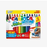24376-CAJA 12+2 ROTULADORES COLORES SURTIDOS JUMBO SUPERLAVABLE CARIOCA 40567