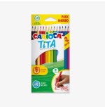 24377-CAJA 12+2 LAPICES COLORES SURTIDOS RESINA TITA CARIOCA 43878