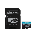 24382-Kingston Technology Tarjeta microSDXC Canvas Go Plus Gen4 de 256 GB, 200 MB/s, A2 U3 V30 y adaptador