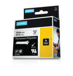 24418-CINTA ROTULADORA RHINOPRO POLIESTER 19MMX5.5M NEGRO/BLANCO DYMO 18484